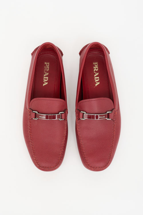 Prada Saffiano Leather Driving Loafer