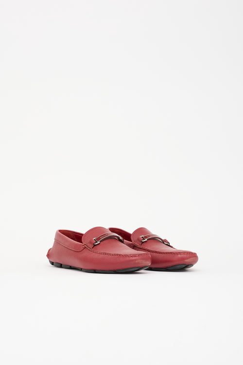 Prada Saffiano Leather Driving Loafer