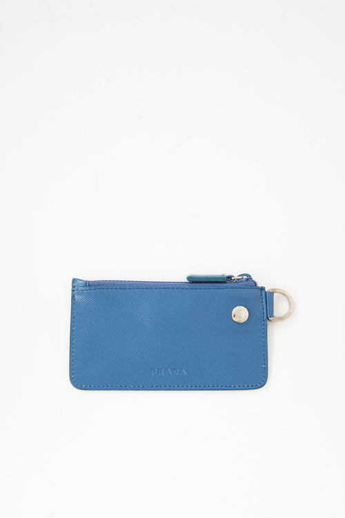 Prada Saffiano Leather Logo Coin Pouch