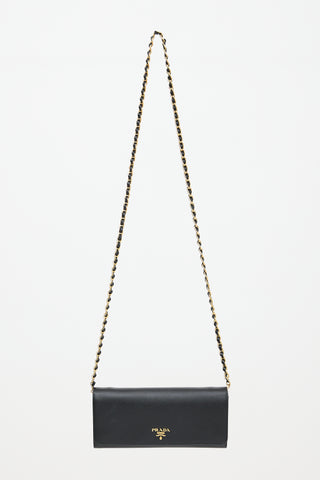 Prada Saffiano Leather Wallet On Chain