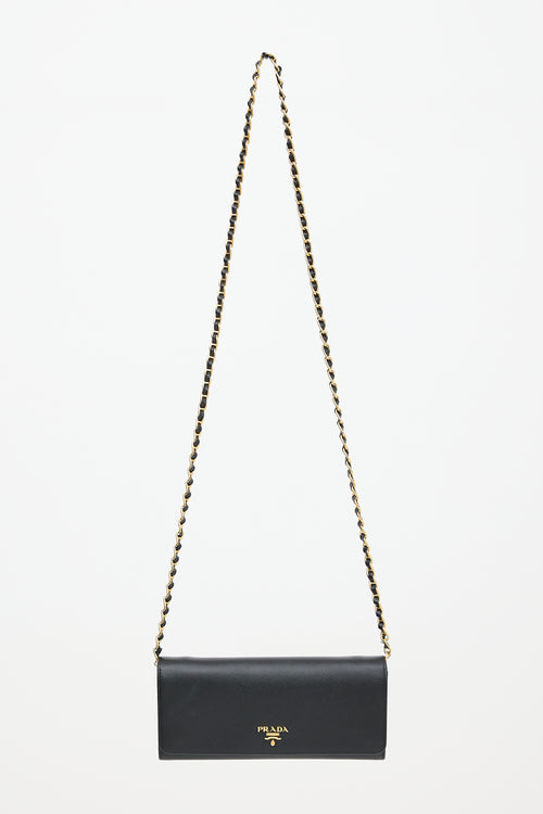 Prada Saffiano Leather Wallet On Chain