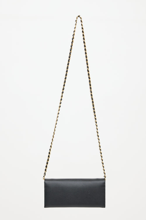 Prada Saffiano Leather Wallet On Chain
