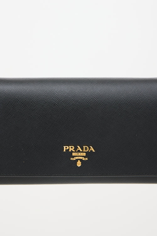Prada Saffiano Leather Wallet On Chain