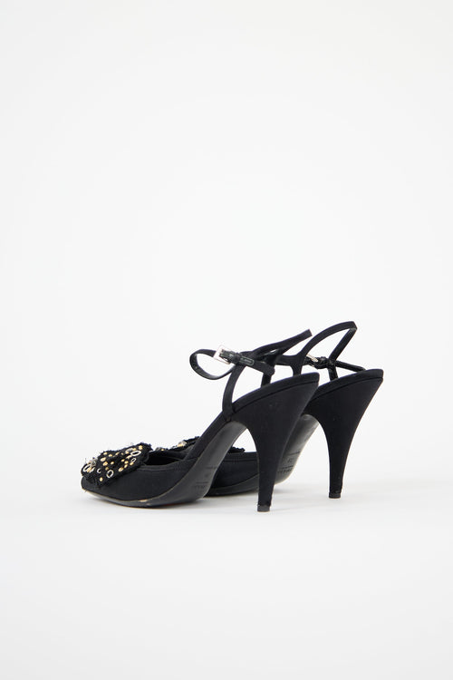 Prada Satin Embellished Heel
