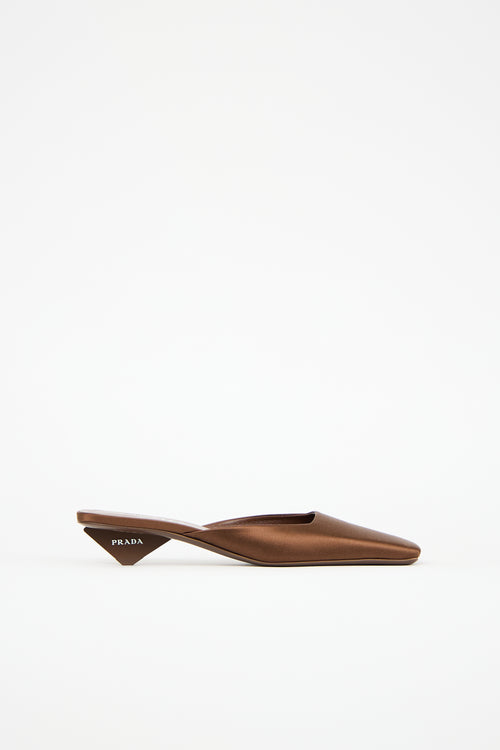 Prada Satin Square Toe Mule