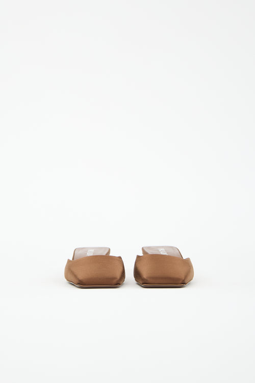 Prada Satin Square Toe Mule