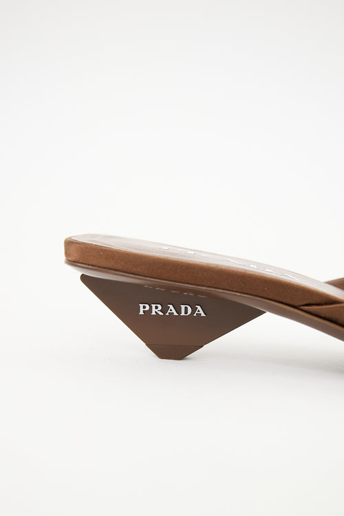 Prada Satin Square Toe Mule