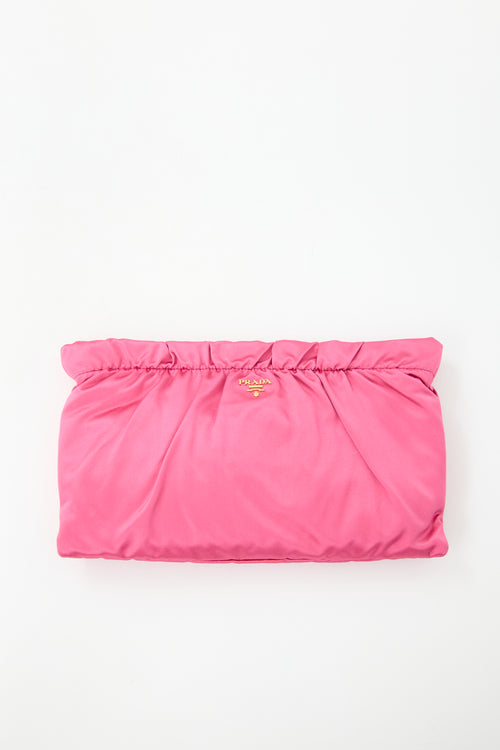 Prada Satin Ruched Clutch