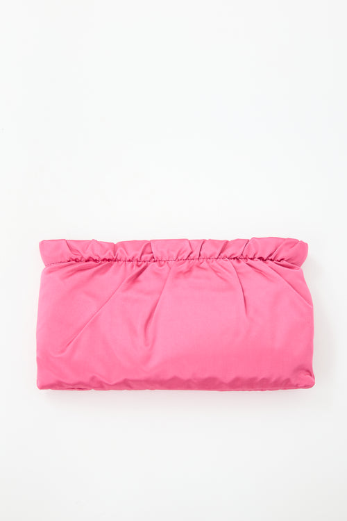 Prada Satin Ruched Clutch