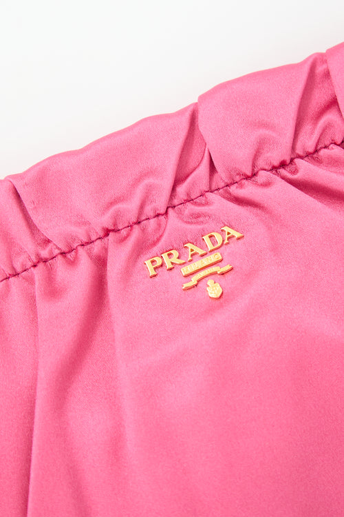 Prada Satin Ruched Clutch