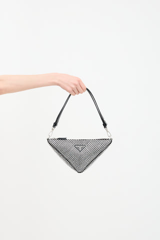 Prada Satin & Crystal Triangle Bag