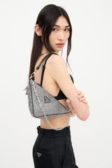Prada Satin & Crystal Triangle Bag