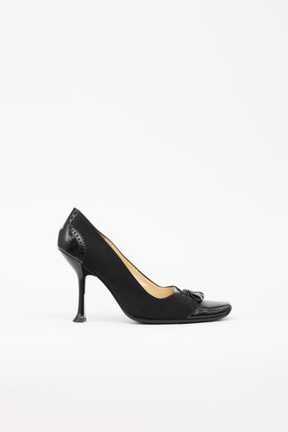 Prada Satin & Patent Tassel Pump