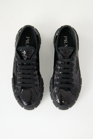 Prada Sequin Double Wheel Sneaker