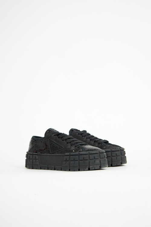 Prada Sequin Double Wheel Sneaker