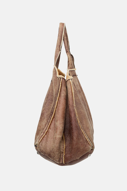 Prada Shearling Tote Bag