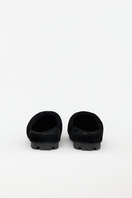 Prada Shearling Logo Mule