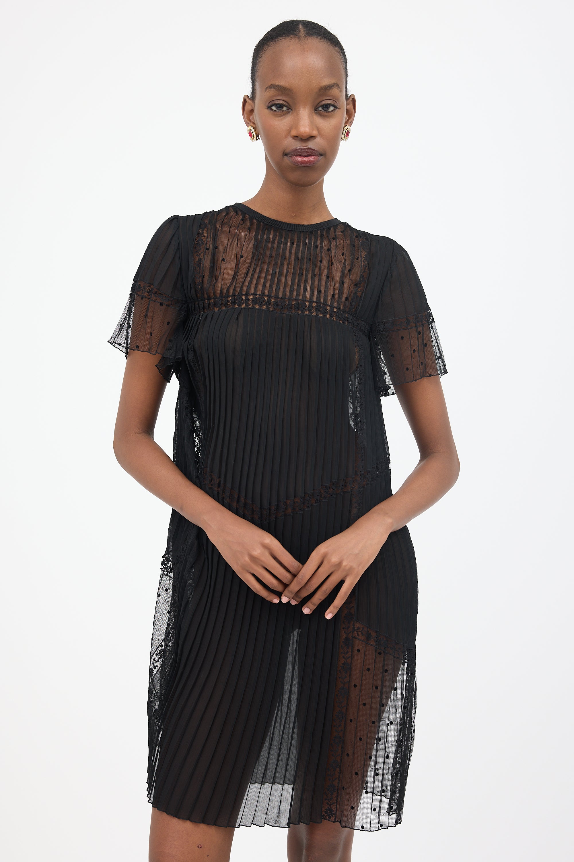 Prada // Sheer Pleated Dress – VSP Consignment