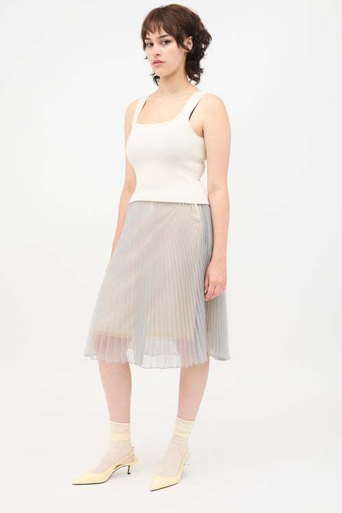 Prada Organza Pleated Skirt