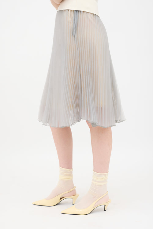 Prada Organza Pleated Skirt