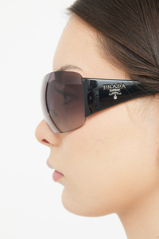 Prada Grey SPR22M Shield Sunglasses