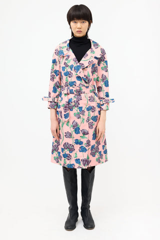 Prada Silk Belted Trench Coat