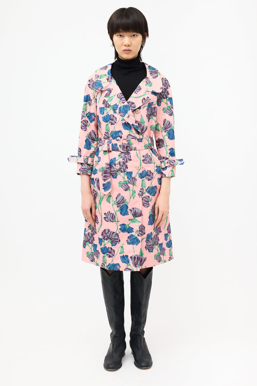 Prada Silk Belted Trench Coat