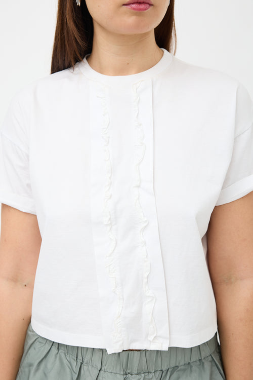 Prada Ruffle Trim T-Shirt