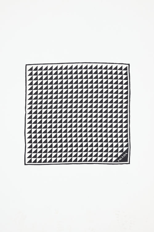 Prada Silk Geometric Printed Scarf