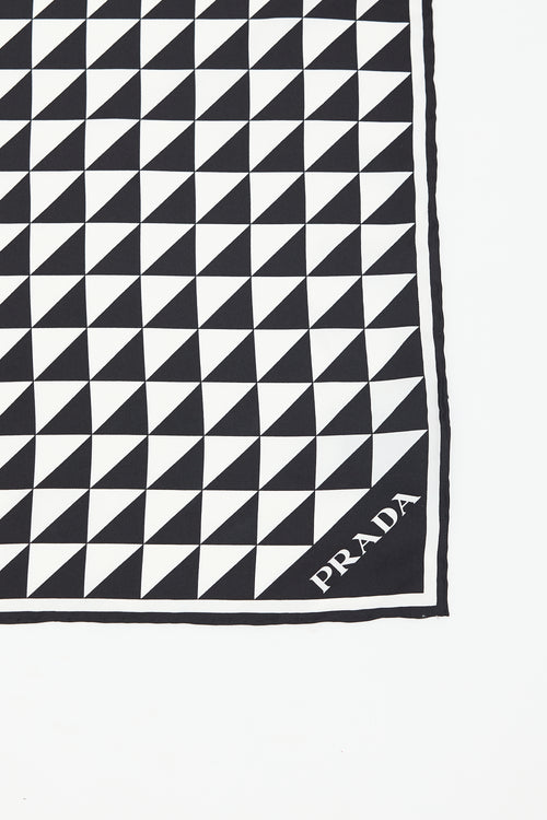 Prada Silk Geometric Printed Scarf