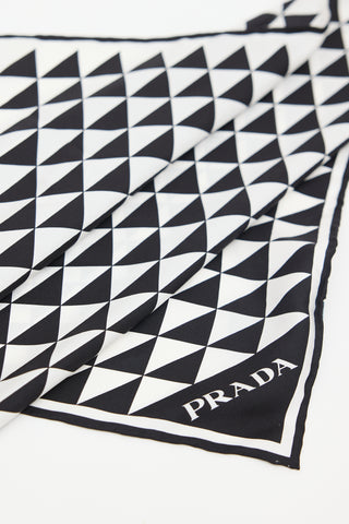 Prada Silk Geometric Printed Scarf