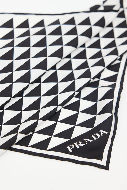 Prada Silk Geometric Printed Scarf