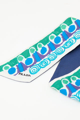 Prada Silk Pittoresque Twill Scarf