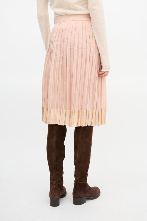 Prada Silk Trim Pleated Skirt