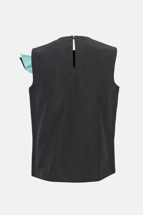 Prada Silk Taffeta Bow Top