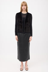 Prada 2000s Silk & Fur Cardigan