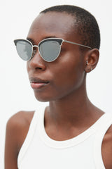Prada Silver & Black SPR60V Tapered Sunglasses