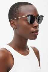 Prada Silver & Black SPR60V Tapered Sunglasses