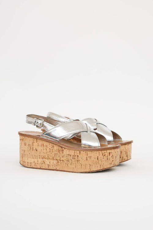 Prada Cork Platform Sandal