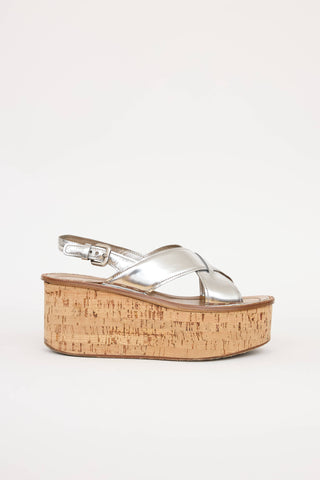 Prada Cork Platform Sandal