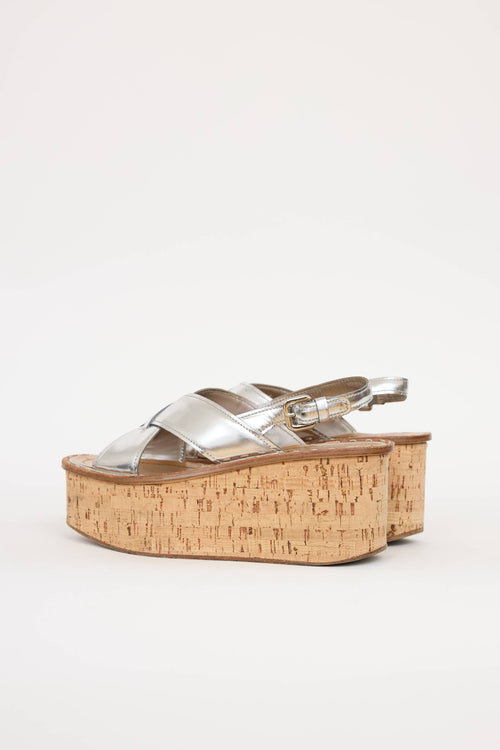 Prada Cork Platform Sandal