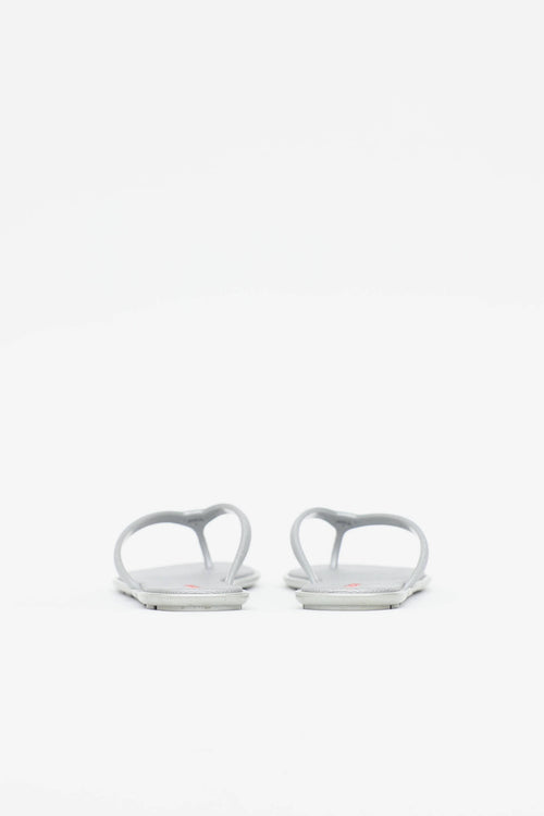 Prada Saffiano Logo Flip Flop