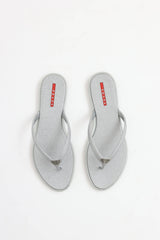 Prada Saffiano Logo Flip Flop