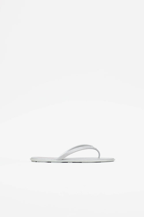 Prada Saffiano Logo Flip Flop
