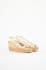 Prada Metallic Leather Wedge Sandal