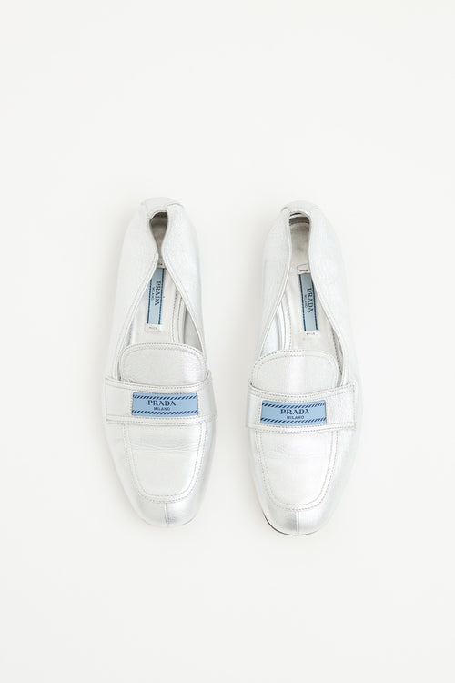 Prada Leather Metallic Loafer