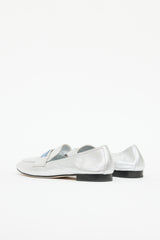 Prada Leather Metallic Loafer