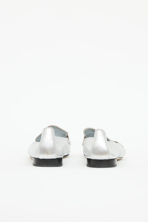 Prada Leather Metallic Loafer