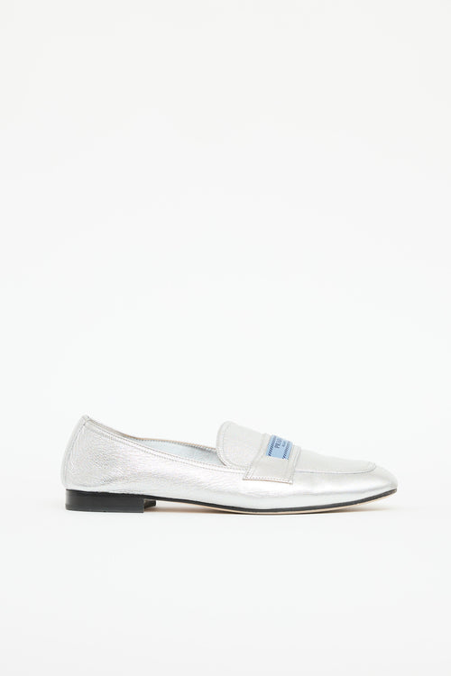 Prada Leather Metallic Loafer
