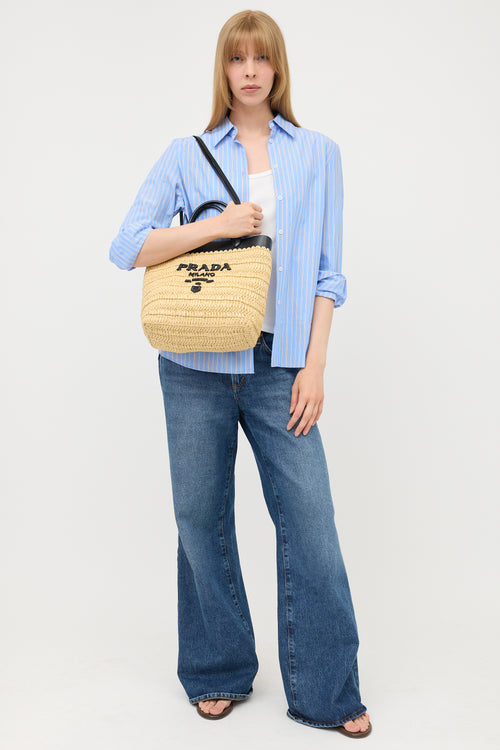 Prada Small Raffia Crochet Bag